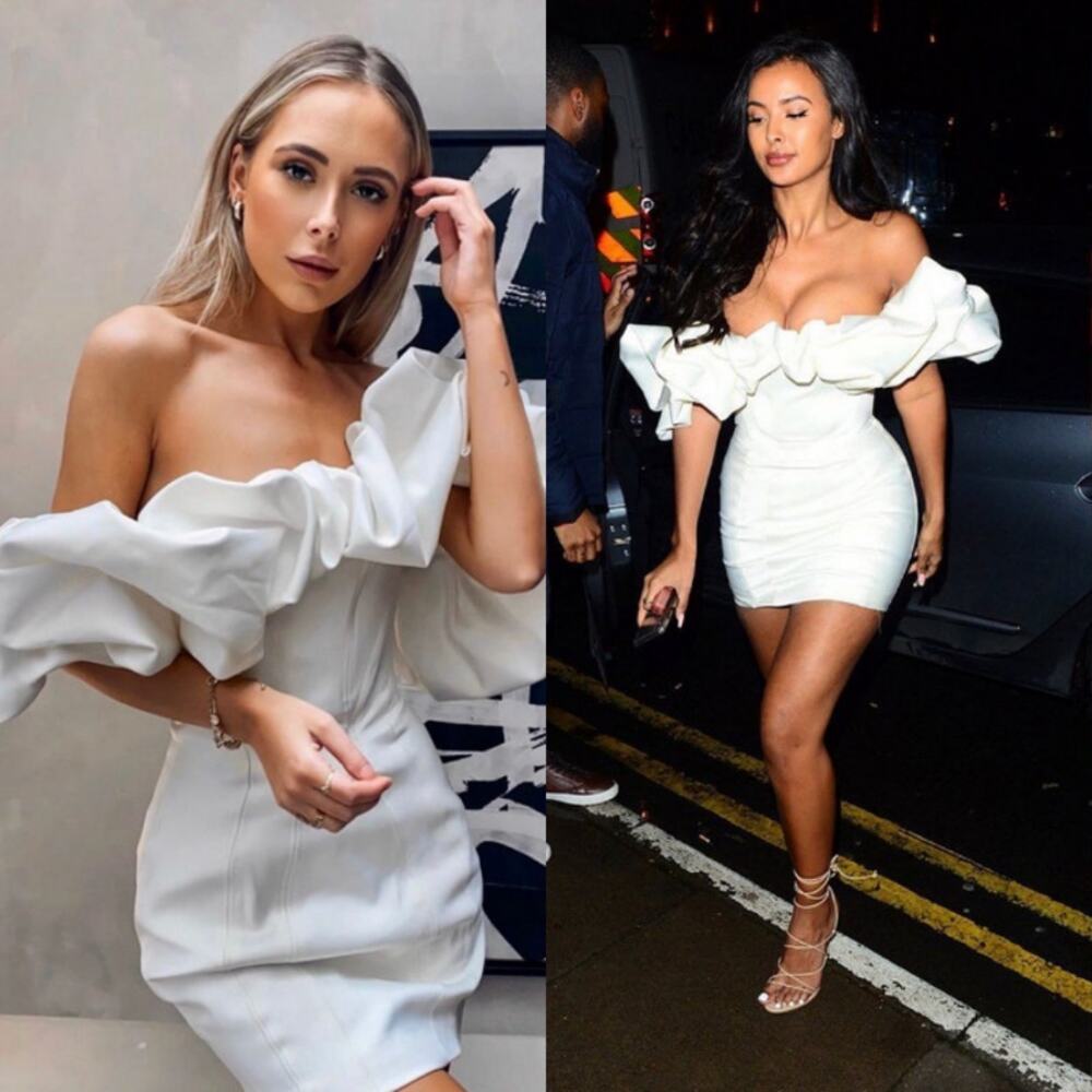 House of CB Ivory Off-Shoulder Mini Dress